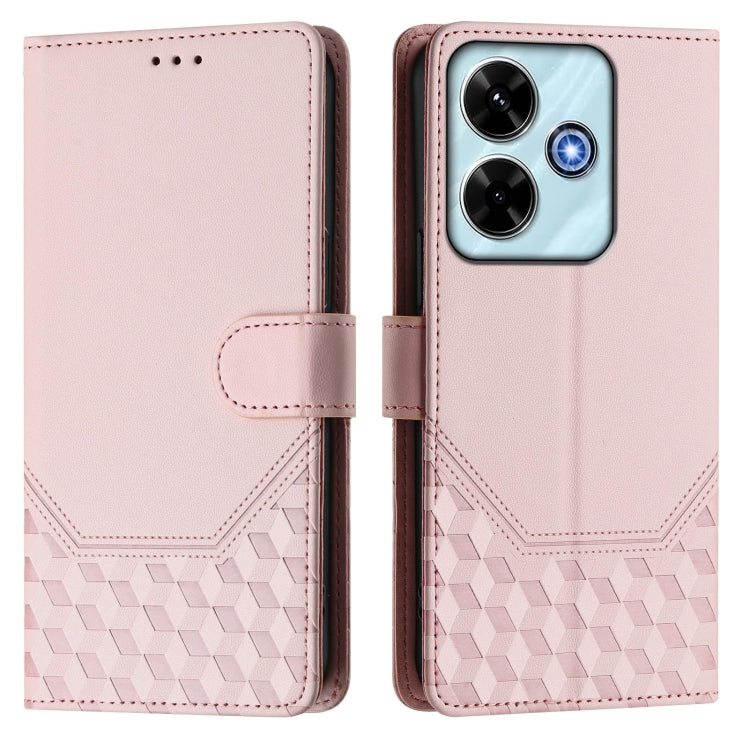 For Redmi 13 5G / 4G Global Honeycomb Embossing RFID Leather Phone Case