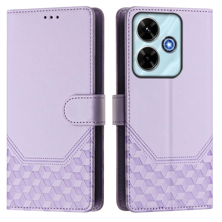 For Redmi 13 5G / 4G Global Honeycomb Embossing RFID Leather Phone Case