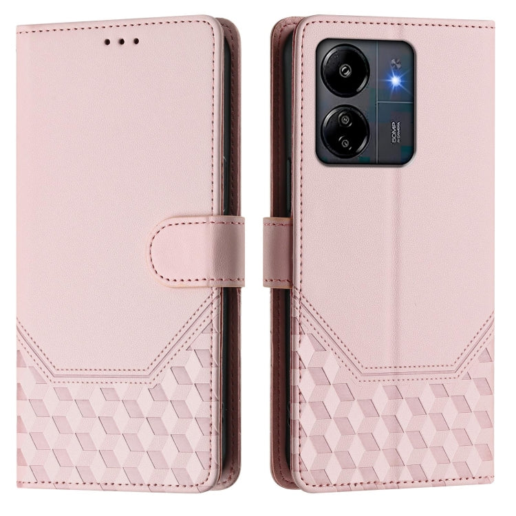 For Redmi 13C 4G Honeycomb Embossing RFID Leather Phone Case