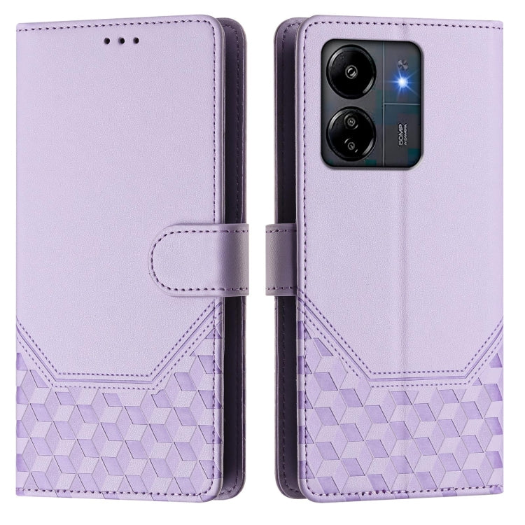 For Redmi 13C 4G Honeycomb Embossing RFID Leather Phone Case