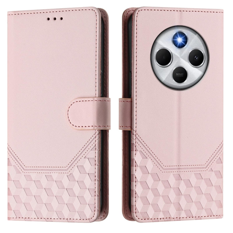 For Redmi 14C 4G Honeycomb Embossing RFID Leather Phone Case