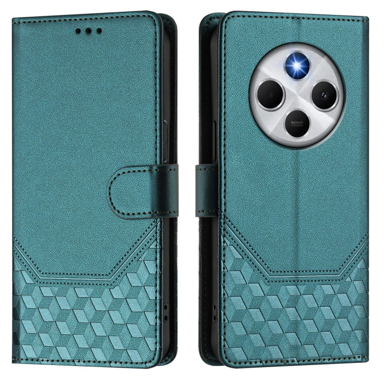 For Redmi 14C 4G Honeycomb Embossing RFID Leather Phone Case