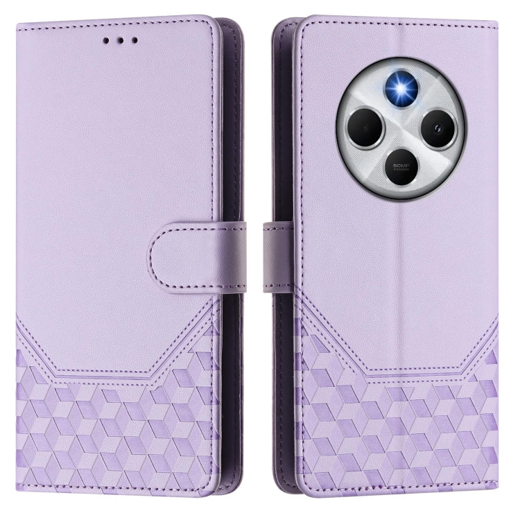 For Redmi 14C 4G Honeycomb Embossing RFID Leather Phone Case