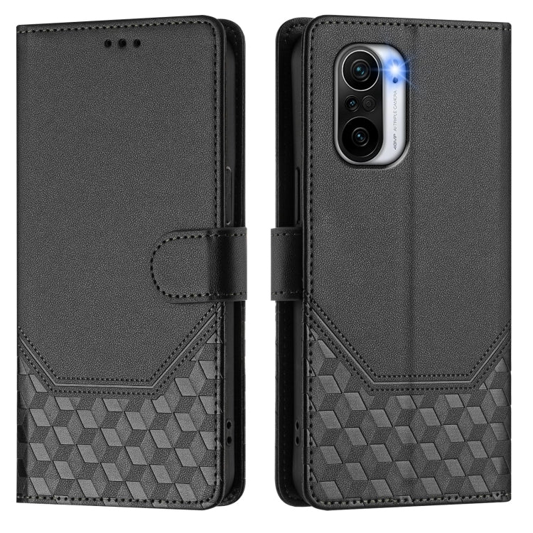 For Redmi K40 / K40 Pro Honeycomb Embossing RFID Leather Phone Case