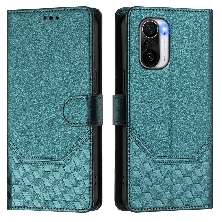 For Redmi K40 / K40 Pro Honeycomb Embossing RFID Leather Phone Case