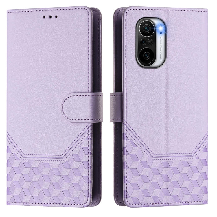 For Redmi K40 / K40 Pro Honeycomb Embossing RFID Leather Phone Case