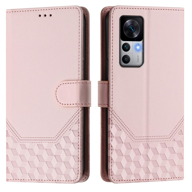 For Redmi K50 Ultra Honeycomb Embossing RFID Leather Phone Case