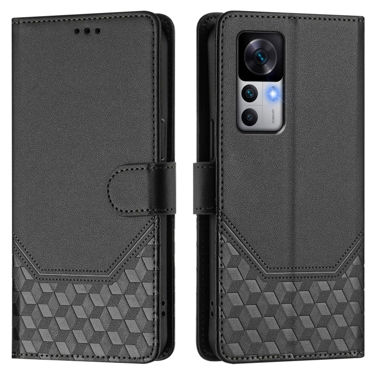 For Redmi K50 Ultra Honeycomb Embossing RFID Leather Phone Case