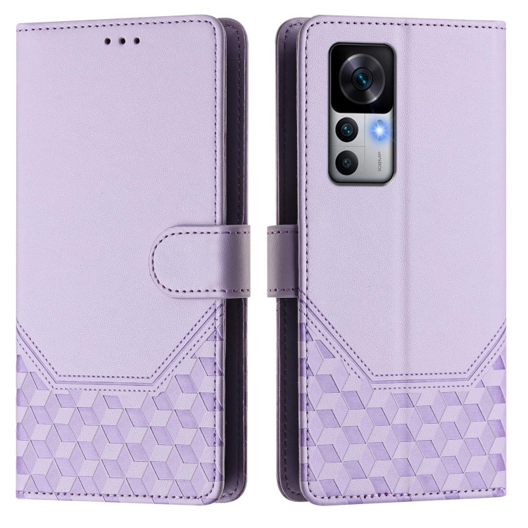 For Redmi K50 Ultra Honeycomb Embossing RFID Leather Phone Case