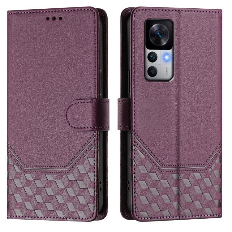 For Redmi K50 Ultra Honeycomb Embossing RFID Leather Phone Case