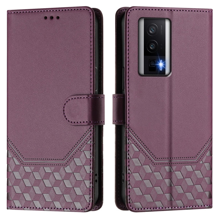 For Redmi K60 / K60 Pro Honeycomb Embossing RFID Leather Phone Case