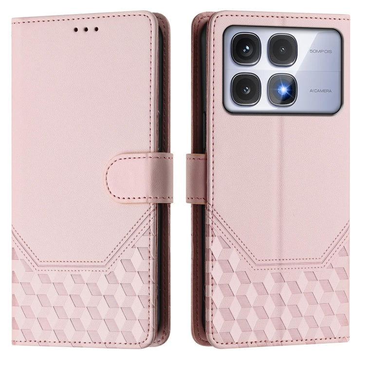 For Redmi K70 Ultra 5G Honeycomb Embossing RFID Leather Phone Case