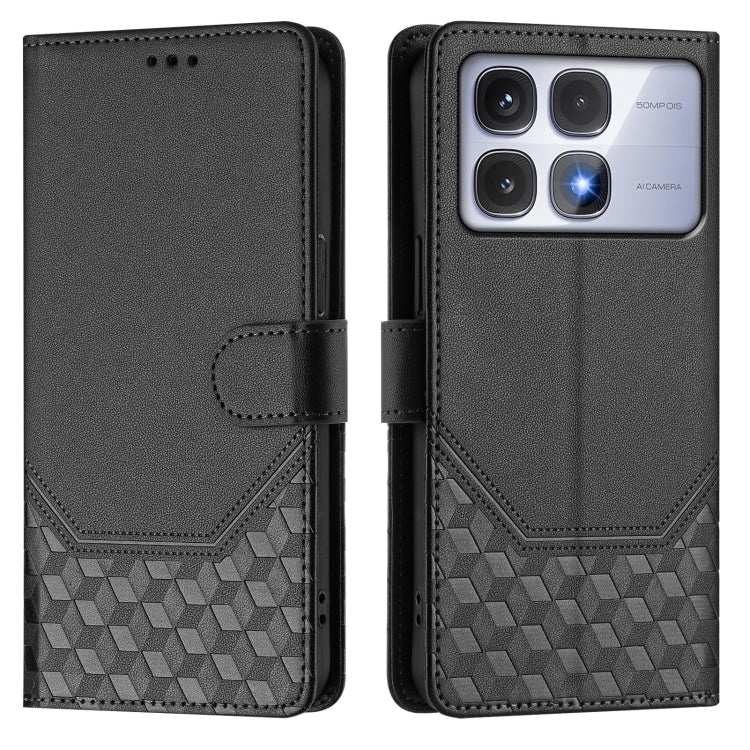 For Redmi K70 Ultra 5G Honeycomb Embossing RFID Leather Phone Case