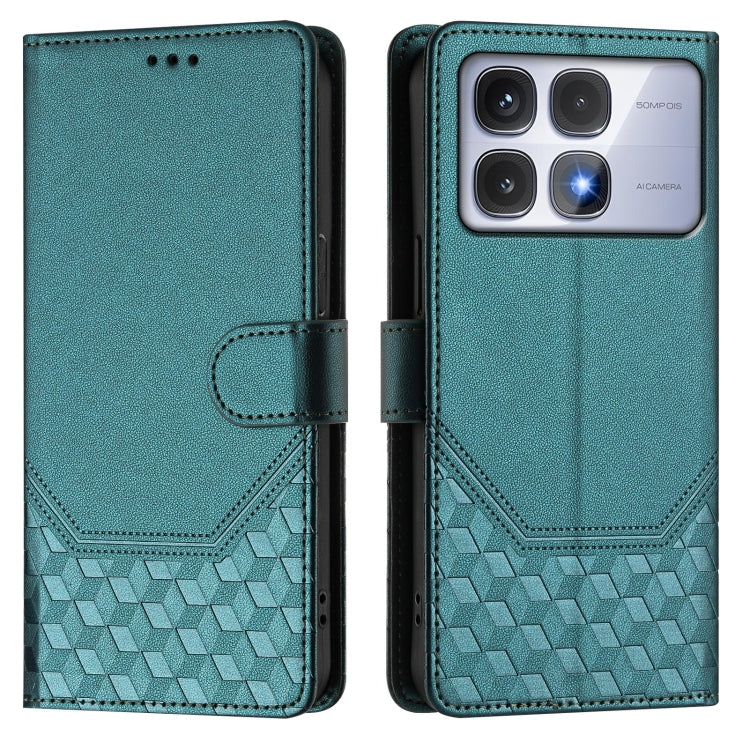 For Redmi K70 Ultra 5G Honeycomb Embossing RFID Leather Phone Case