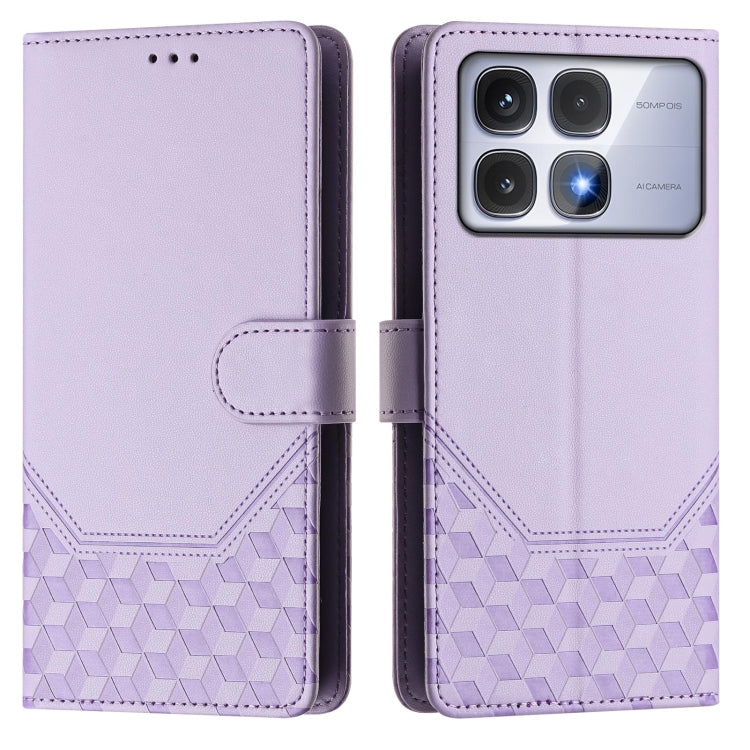 For Redmi K70 Ultra 5G Honeycomb Embossing RFID Leather Phone Case