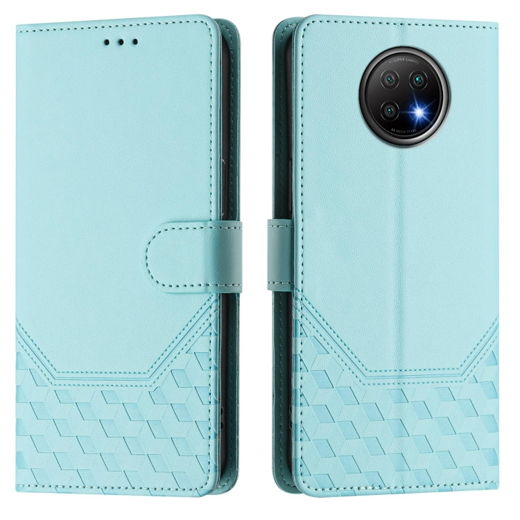 For Redmi Note 9T Global Honeycomb Embossing RFID Leather Phone Case