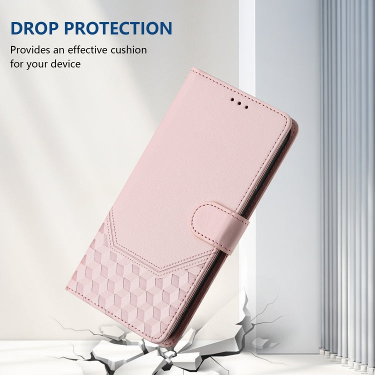 For Redmi Note 9T Global Honeycomb Embossing RFID Leather Phone Case