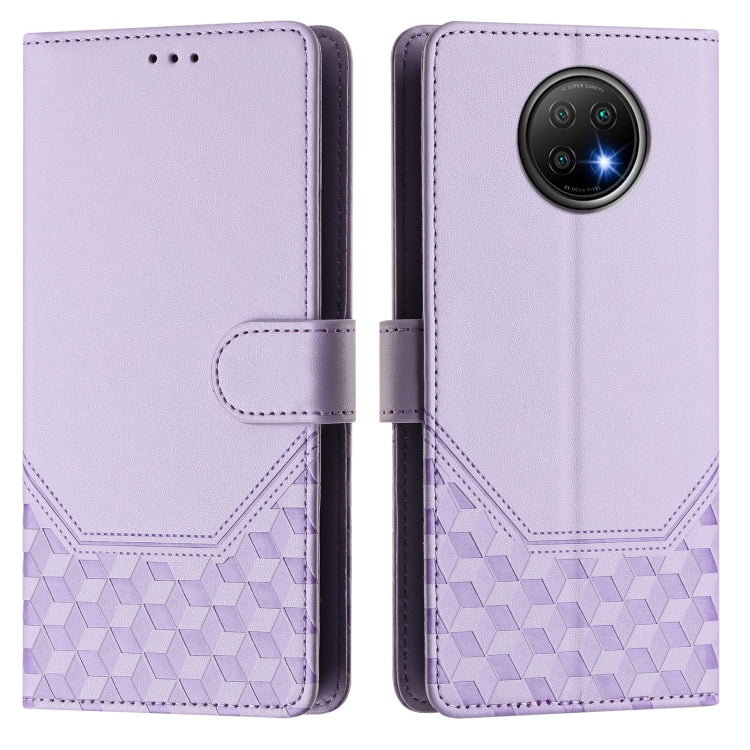 For Redmi Note 9T Global Honeycomb Embossing RFID Leather Phone Case