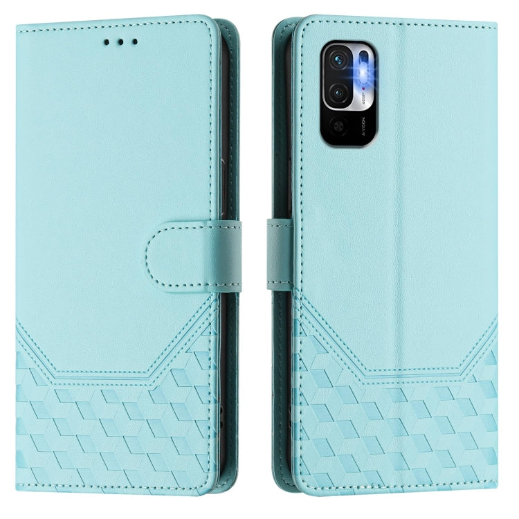 For Redmi Note 10 5G / Note 10T 5G Honeycomb Embossing RFID Leather Phone Case