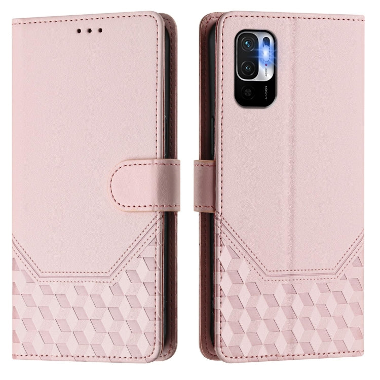 For Redmi Note 10 5G / Note 10T 5G Honeycomb Embossing RFID Leather Phone Case