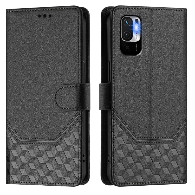 For Redmi Note 10 5G / Note 10T 5G Honeycomb Embossing RFID Leather Phone Case