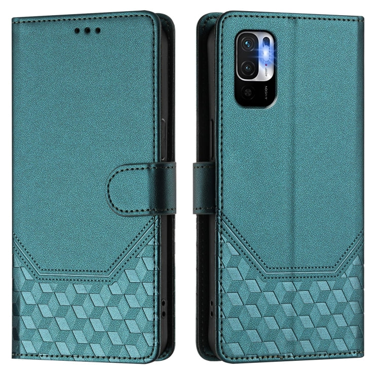 For Redmi Note 10 5G / Note 10T 5G Honeycomb Embossing RFID Leather Phone Case