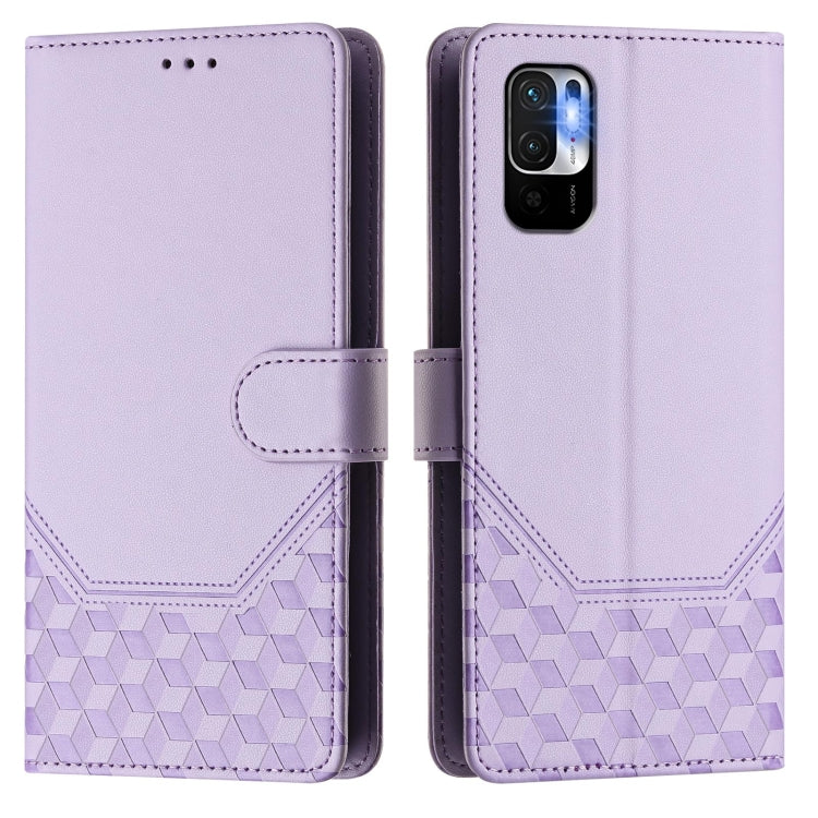 For Redmi Note 10 5G / Note 10T 5G Honeycomb Embossing RFID Leather Phone Case