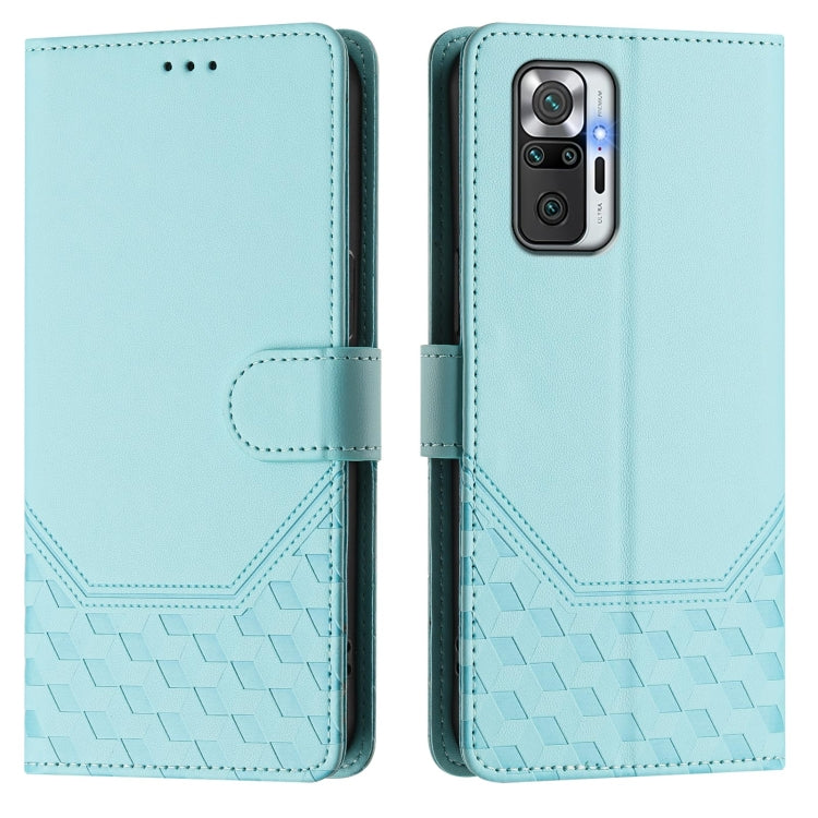 For Redmi Note 10 Pro 4G / Note 10 Pro Max Honeycomb Embossing RFID Leather Phone Case