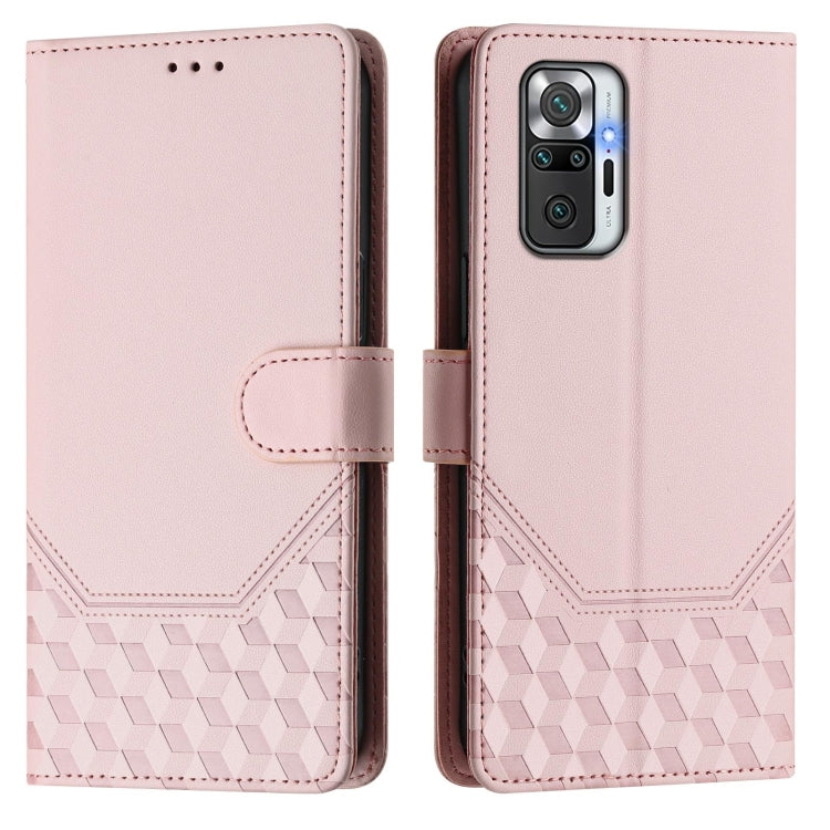 For Redmi Note 10 Pro 4G / Note 10 Pro Max Honeycomb Embossing RFID Leather Phone Case