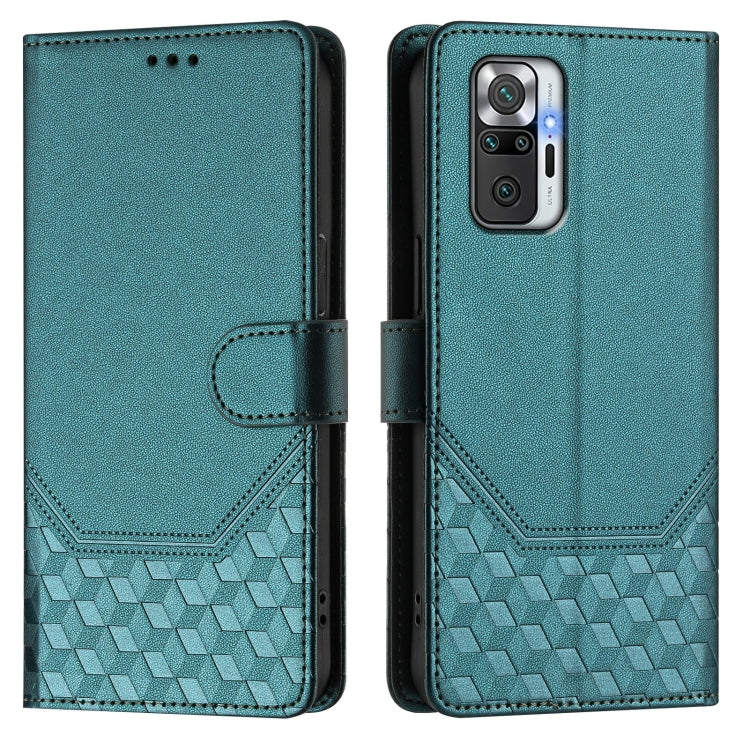 For Redmi Note 10 Pro 4G / Note 10 Pro Max Honeycomb Embossing RFID Leather Phone Case