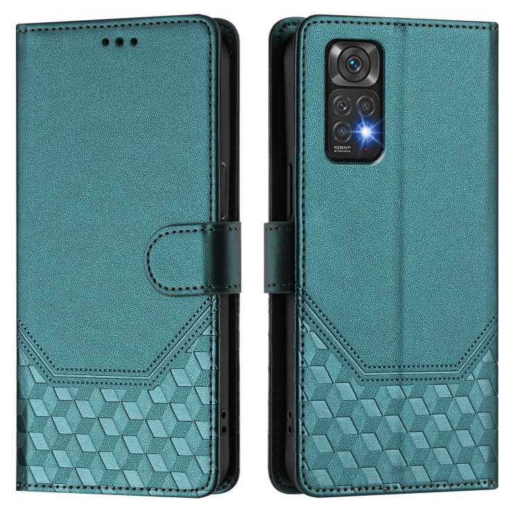 For Redmi Note 11 4G / 11S 4G / 12S Global Honeycomb Embossing RFID Leather Phone Case
