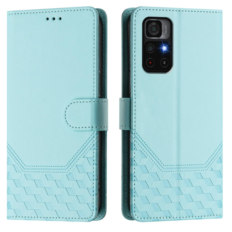 For Redmi Note 11S 5G Honeycomb Embossing RFID Leather Phone Case