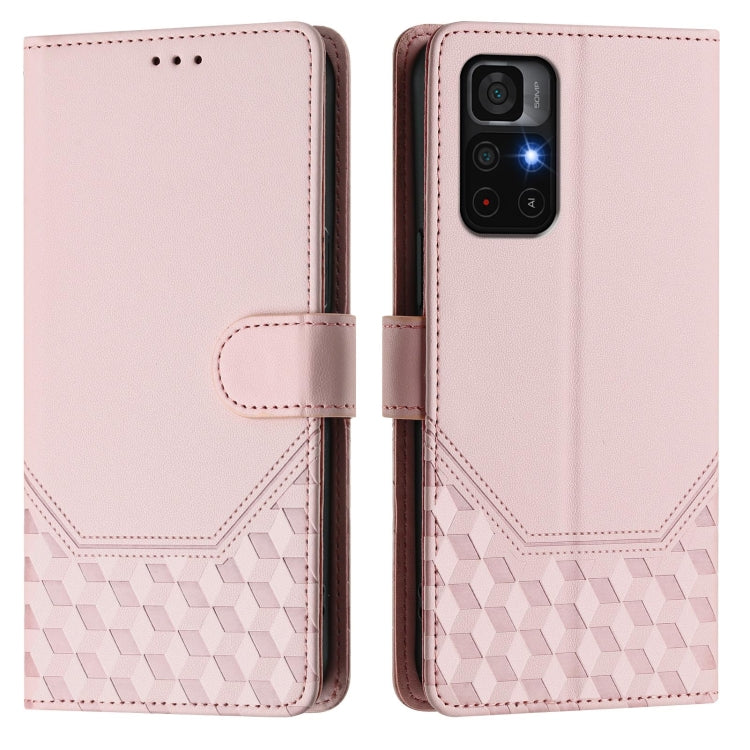 For Redmi Note 11S 5G Honeycomb Embossing RFID Leather Phone Case