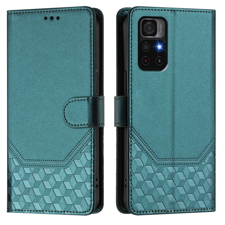 For Redmi Note 11S 5G Honeycomb Embossing RFID Leather Phone Case