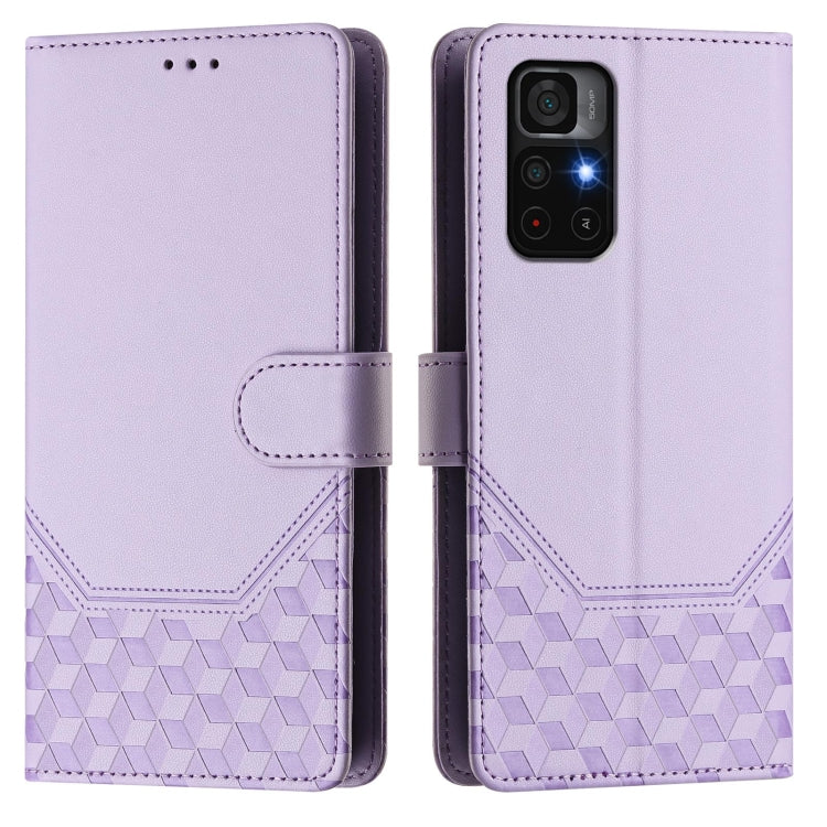 For Redmi Note 11S 5G Honeycomb Embossing RFID Leather Phone Case