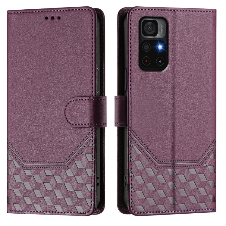 For Redmi Note 11S 5G Honeycomb Embossing RFID Leather Phone Case