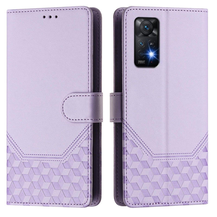 For Redmi Note 11 Pro 5G / 4G Global Honeycomb Embossing RFID Leather Phone Case