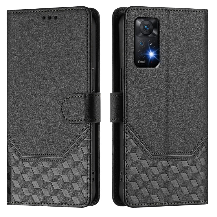 For Redmi Note 12 Pro 4G Global Honeycomb Embossing RFID Leather Phone Case