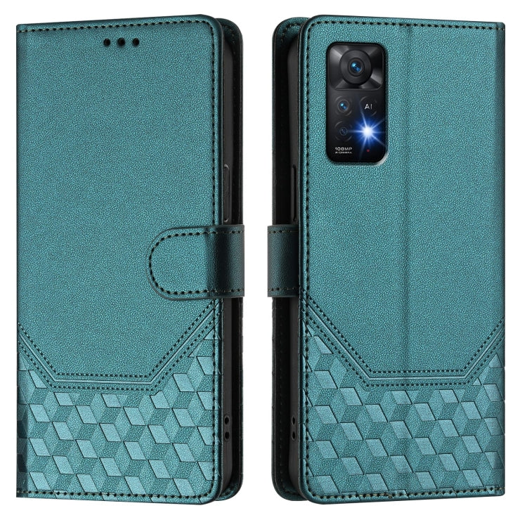 For Redmi Note 12 Pro 4G Global Honeycomb Embossing RFID Leather Phone Case