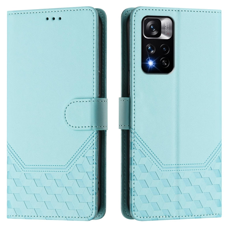 For Redmi Note 11 Pro+ 5G Europe Honeycomb Embossing RFID Leather Phone Case