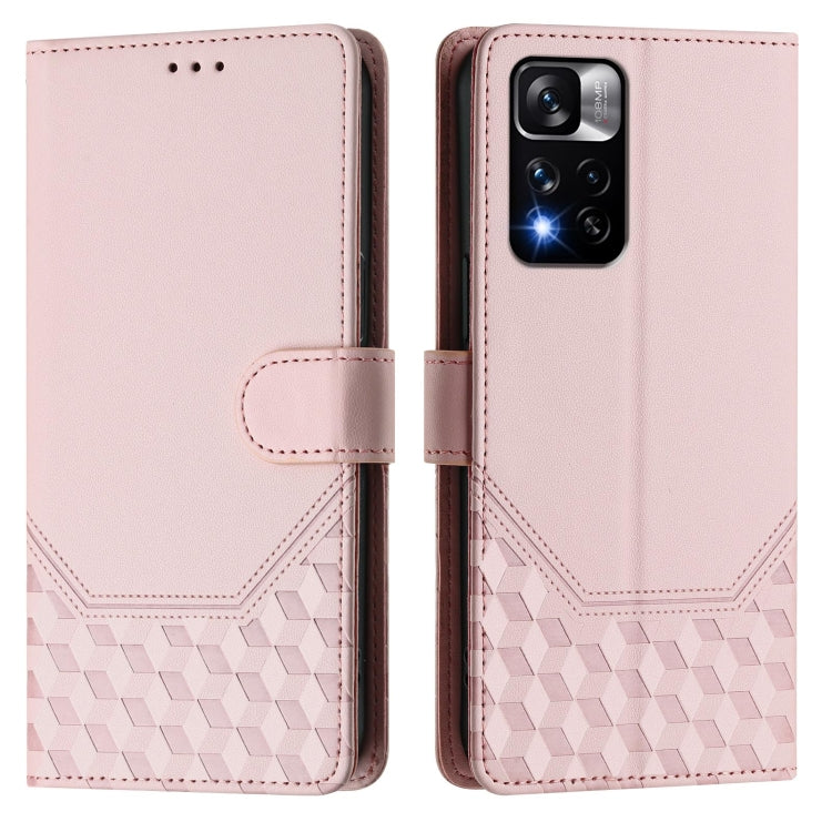 For Redmi Note 11 Pro+ 5G Europe Honeycomb Embossing RFID Leather Phone Case