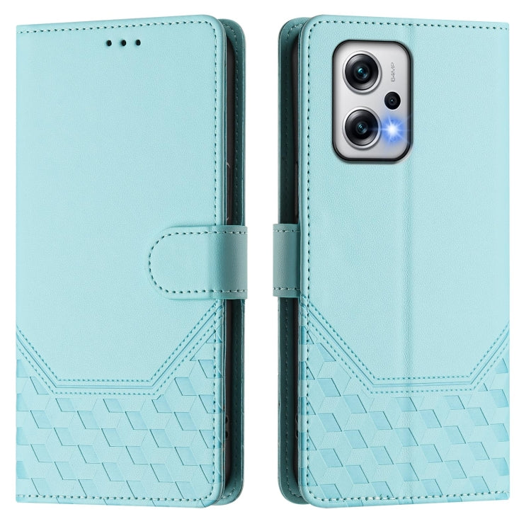 For Redmi K50i / Note 11T Pro+ 5G Honeycomb Embossing RFID Leather Phone Case