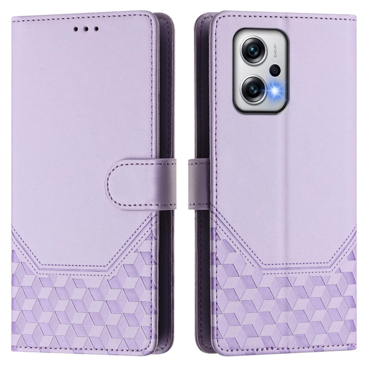 For Redmi K50i / Note 11T Pro+ 5G Honeycomb Embossing RFID Leather Phone Case