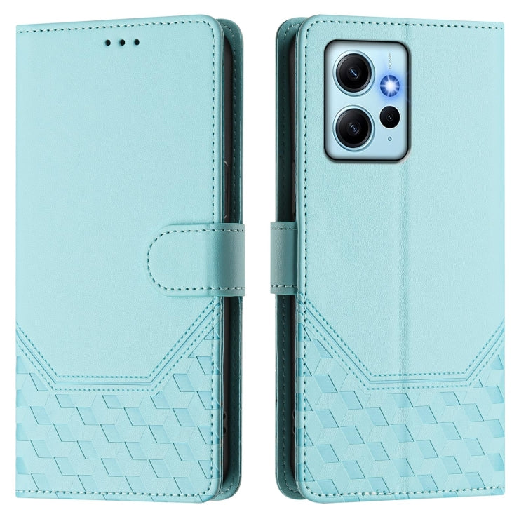 For Redmi Note 12 4G Global Honeycomb Embossing RFID Leather Phone Case