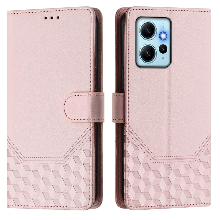 For Redmi Note 12 4G Global Honeycomb Embossing RFID Leather Phone Case