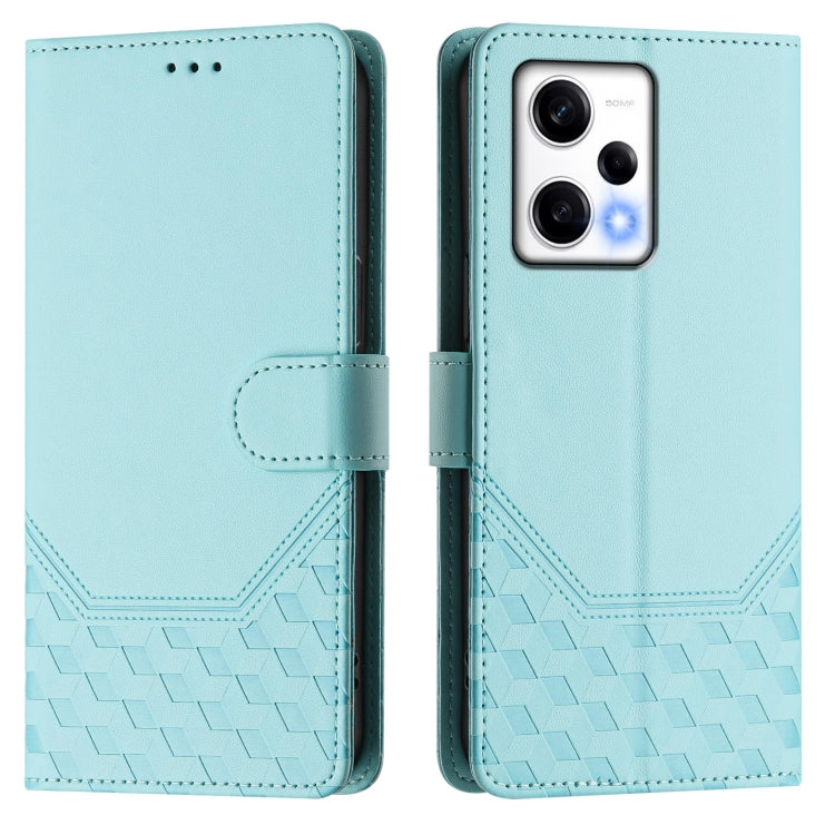 For Redmi Note 12 Pro Speed / 12 Pro 5G Honeycomb Embossing RFID Leather Phone Case