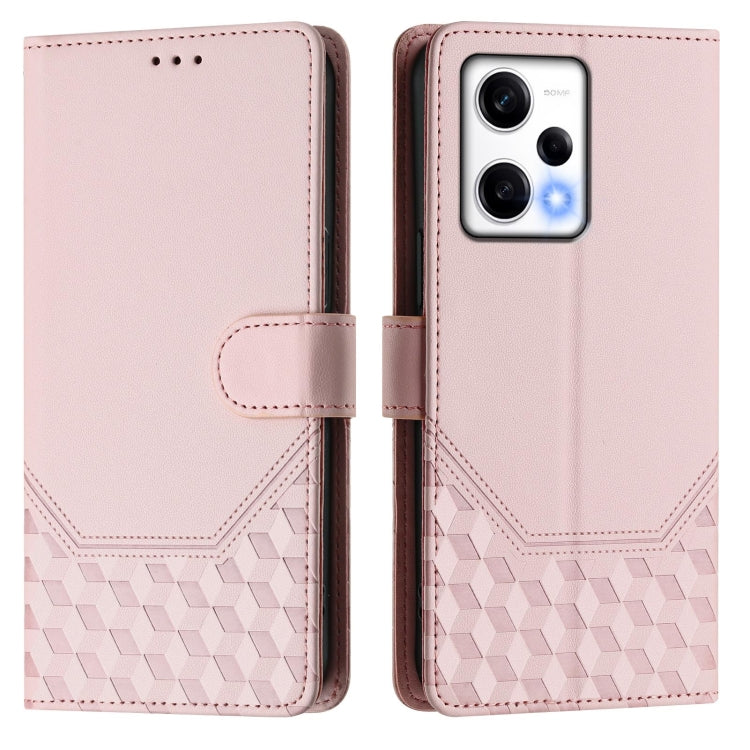 For Redmi Note 12 Pro Speed / 12 Pro 5G Honeycomb Embossing RFID Leather Phone Case