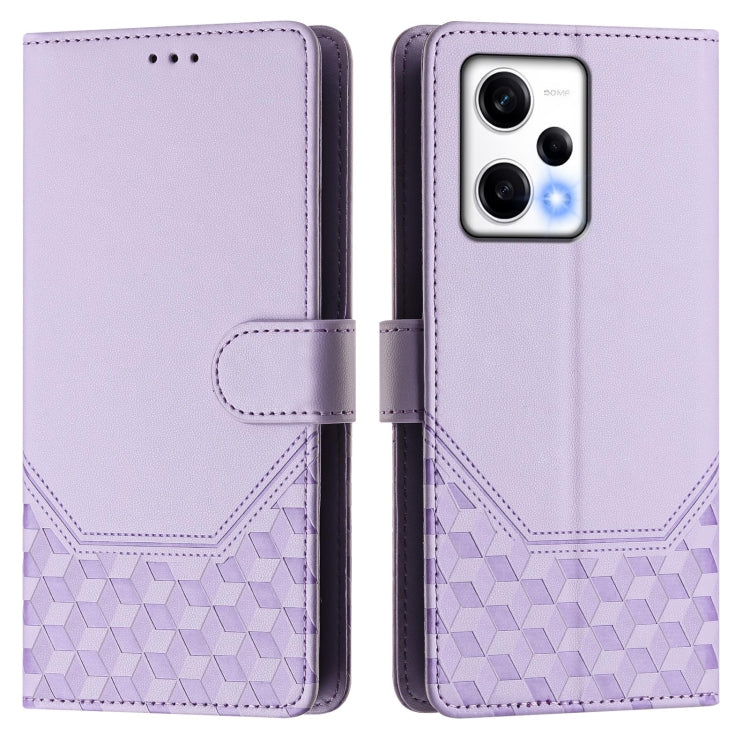 For Redmi Note 12 Pro Speed / 12 Pro 5G Honeycomb Embossing RFID Leather Phone Case
