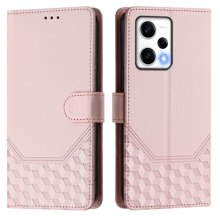 For Redmi Note 12 Explorer / 12 Pro+ 5G Honeycomb Embossing RFID Leather Phone Case