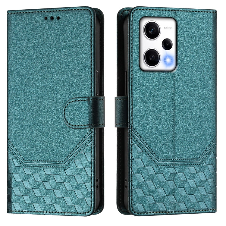 For Redmi Note 12 Explorer / 12 Pro+ 5G Honeycomb Embossing RFID Leather Phone Case